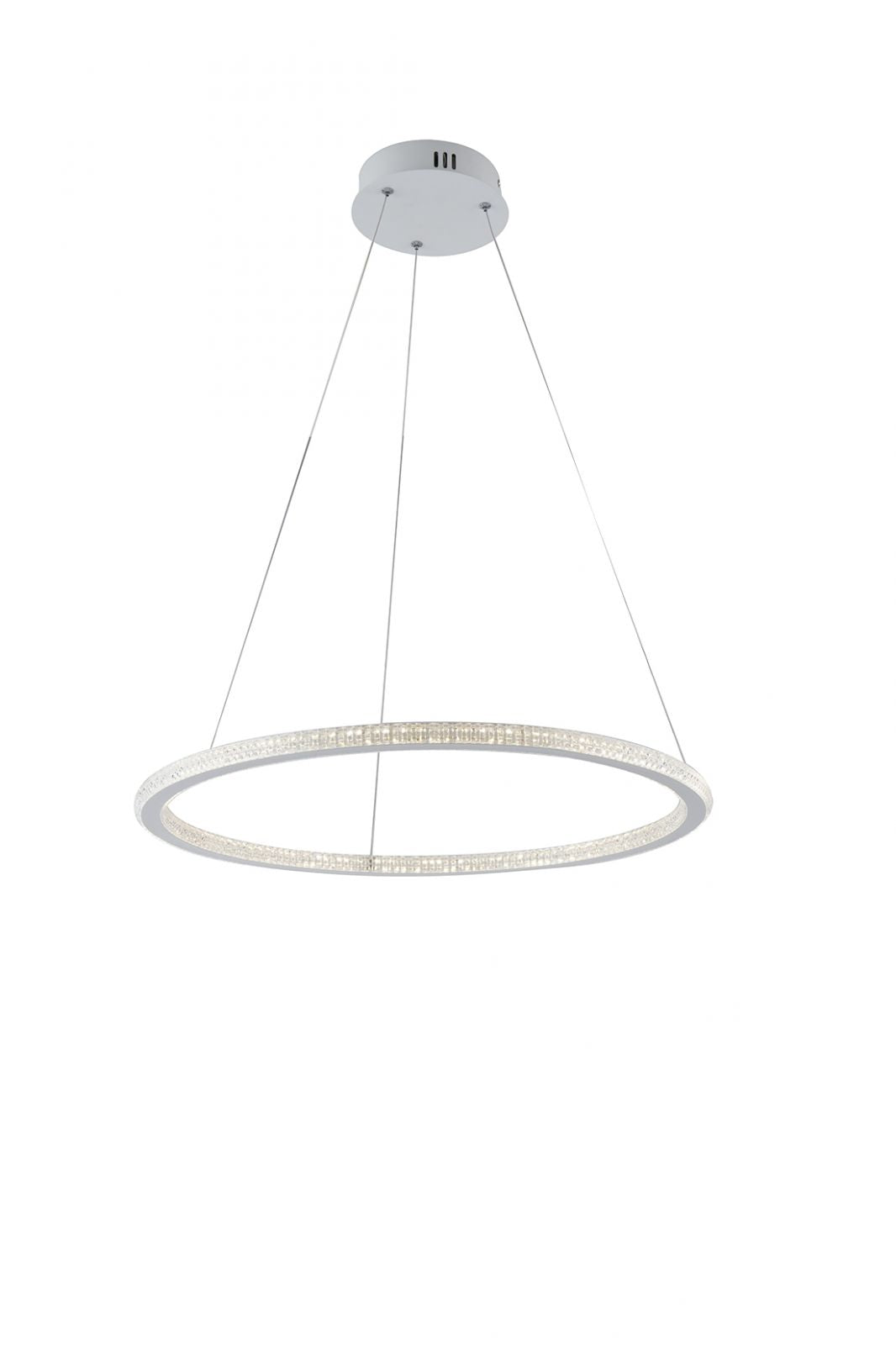 Sospensione LED in alluminio bianco impreziosita dal diffusore in acrilico diamantato 45W 588LM 3000-4000°k BRYANT-S1 Sospensione LED in alluminio bianco impreziosita dal diffusore in acrilico diamantato 45W 588LM 3000-4000°k BRYANT-S1